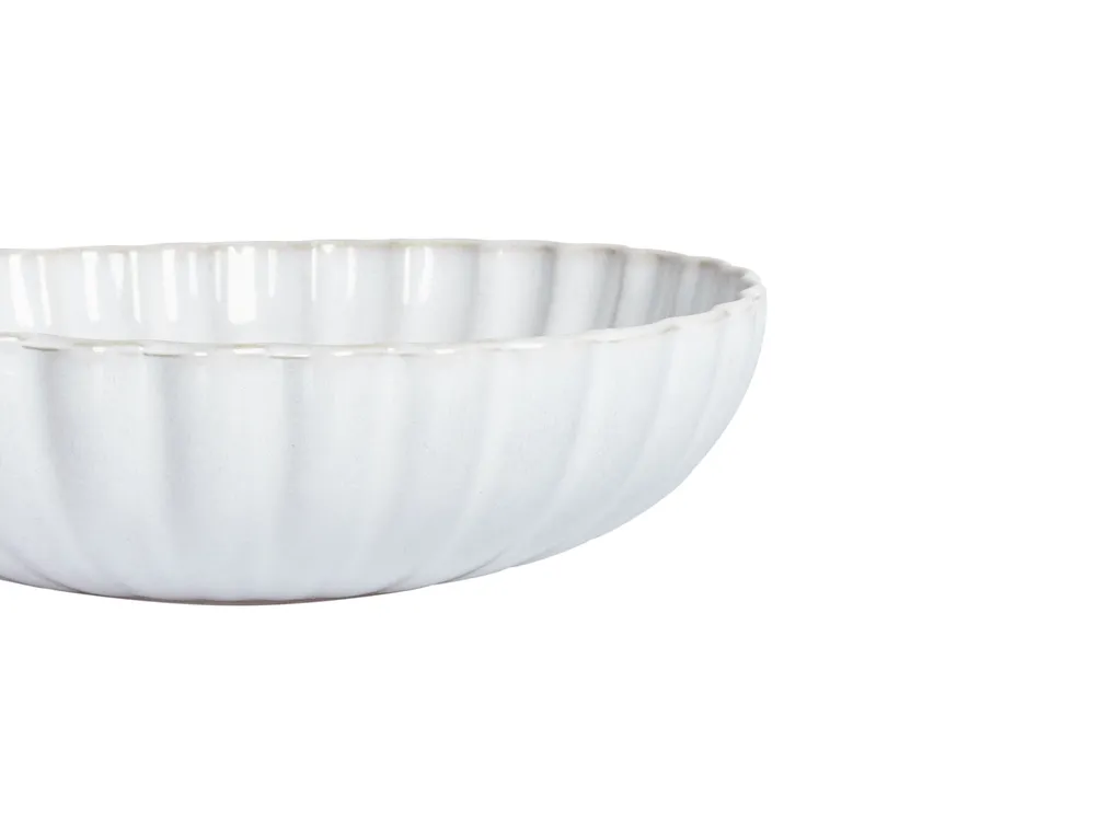 Set of 8 Deep Plates NETTLE Stoneware Off-White_986491