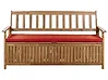Garden Bench with Cushion SOVANA 160 cm with Storage Acacia Wood Red
