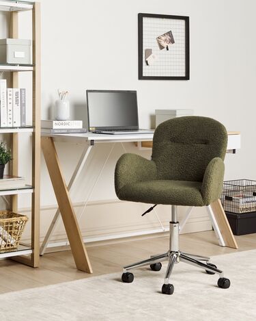 Boucle Desk Chair Green PRIDDY