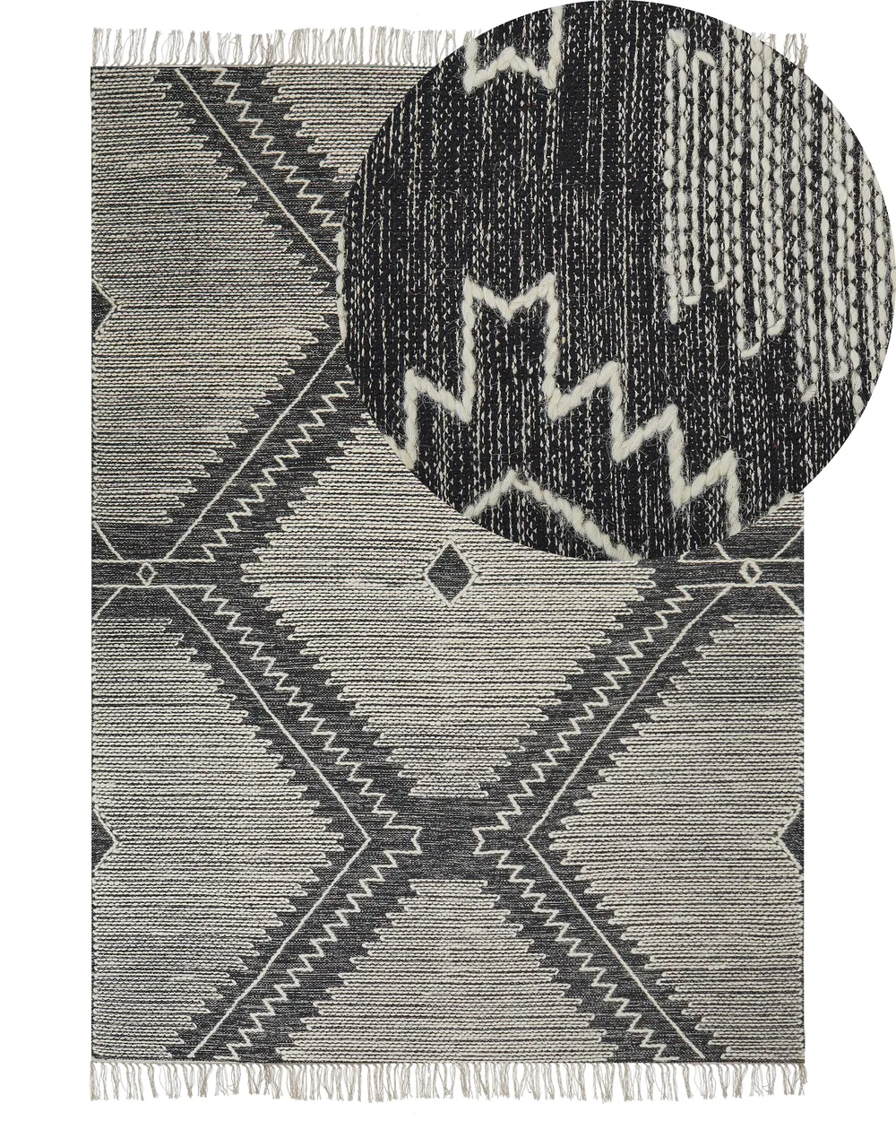 Dywan ARBAA Czarny 160 x 230 cm Bawełna