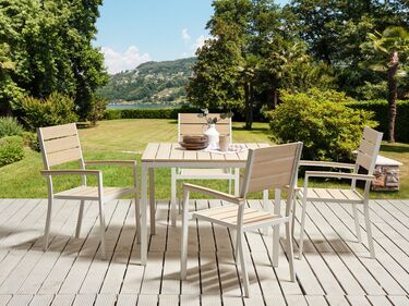 4 Seater Garden Dining Set Beige PRATO