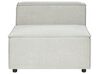 Left Hand 3 Seater Modular Linen Corner Sofa with Ottoman Grey APRICA_874441