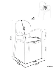 Set of 2 Garden Chairs POVOLETTO Synthetic Material Light Brown_1001795