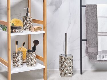 Ceramic 5-Piece Bathroom Accessories Set Silver TIRUA