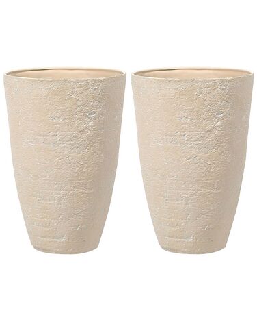 Set di 2 vasi beige sabbia 51 x 51 x 71 cm CAMIA