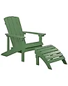Garden Chair ADIRONDACK with Footstool Green