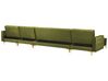 Canapé modulable 6 places en forme de U velours vert ABERDEEN_882448