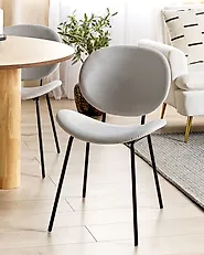 Set of 2 Dining Chairs LUANA Velvet Light Grey_1187787
