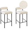 Set of 2 Boucle Bar Chairs White AMAYA_928336