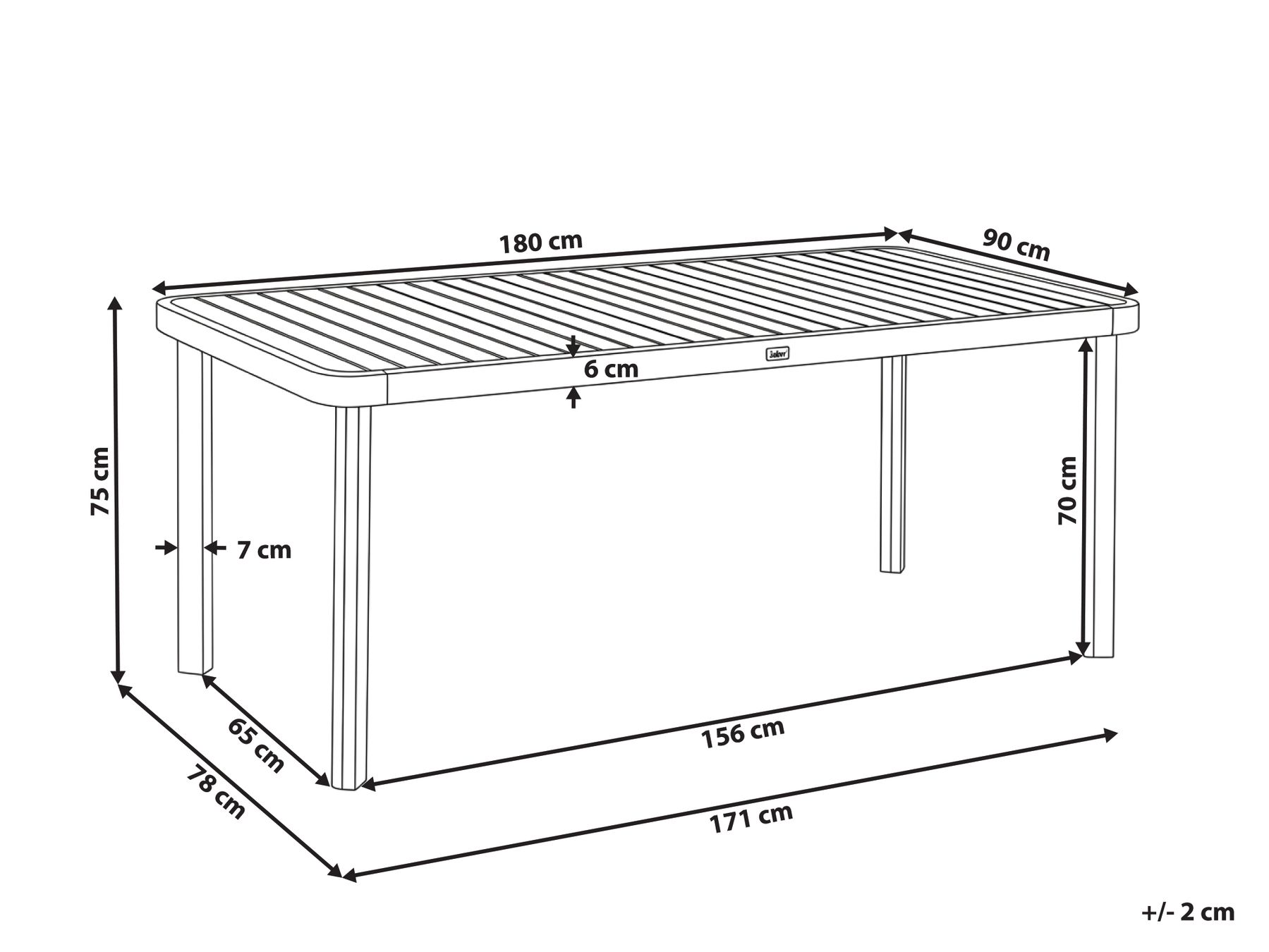 Tavolo da pranzo per 6 persone RONCELLO 180 cm 90 cm Legno d'acacia Marrone_1156015