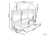 Bunk Bed with Drawers House Pine Wood GIRGOLS 90 x 200 cm (EU Single) with Storage White_967609