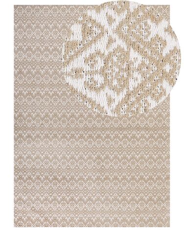 Teppich Jute beige 160 x 230 cm geometrisches Muster Kurzflor ATIMA