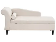 Left-Hand Chaise Longue LUIRO with Storage Velvet Beige_1000656