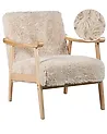 Armchair LEKNES Faux Fur Light Beige