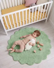 Tappeto per bambini ANEGUNDI  Verde ø 120 cm Cotone con cuscino_1135052