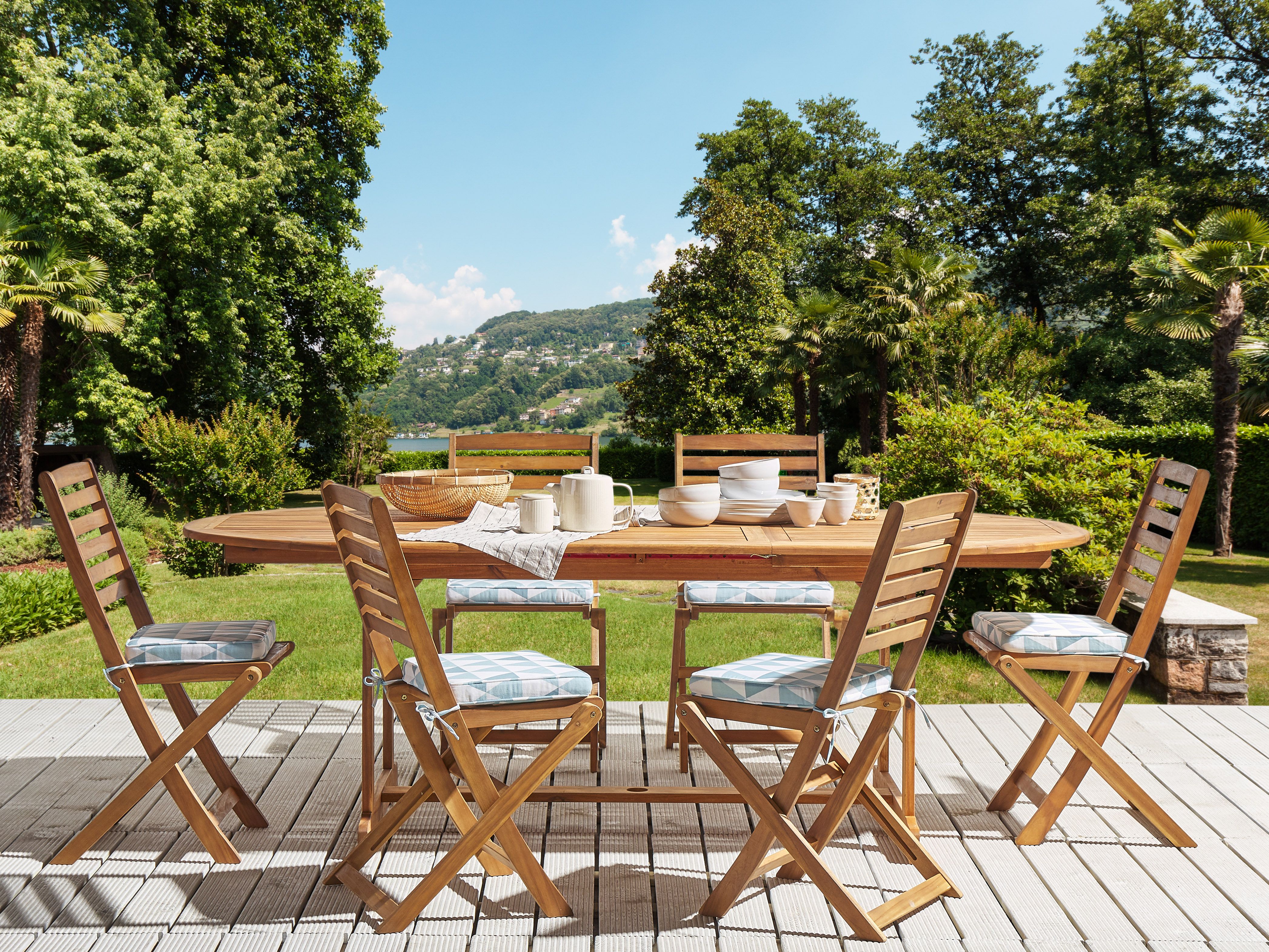 Set di 6 cuscini per sedie TOLVE 39 x 31 cm Azzurro_1179540