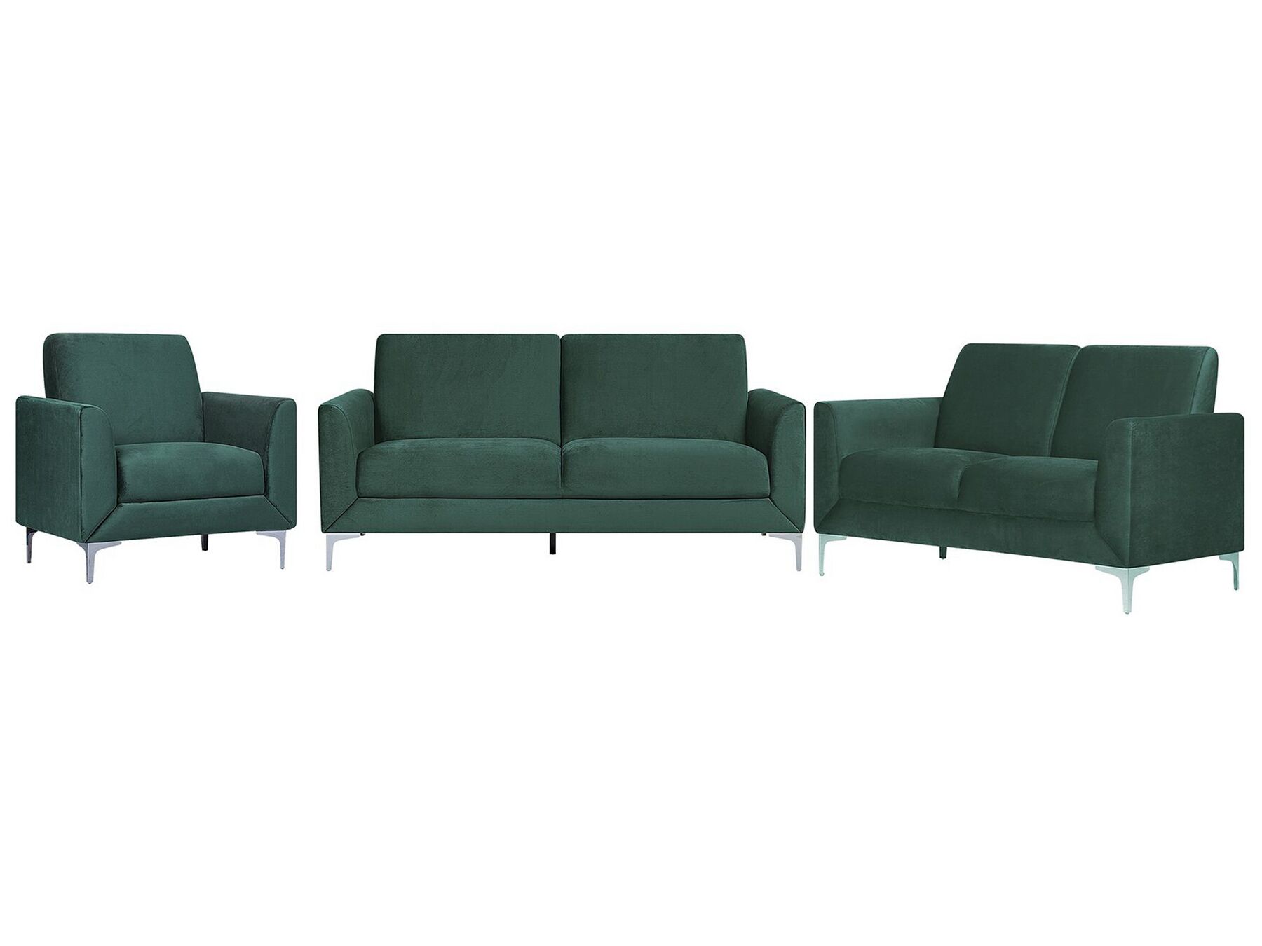 Conjunto de sofás com 6 lugares em veludo verde FENES_730352