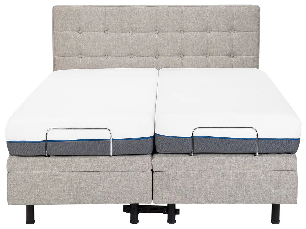 Adjustable Bed Fabric DUKE 160 x 200 cm (EU King Size) Beige_798031