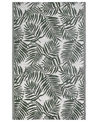 Tapis extérieur vert foncé au motif feuilles de palmier 120 x 180 cm KOTA