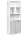 2 Door Bookcase ZEHNA Grey/ White