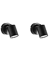 Set of 2 Wall Lamps NYANDO Metal Black