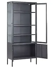 Glass Display Cabinet OXTED 80 cm Metal Black_850460