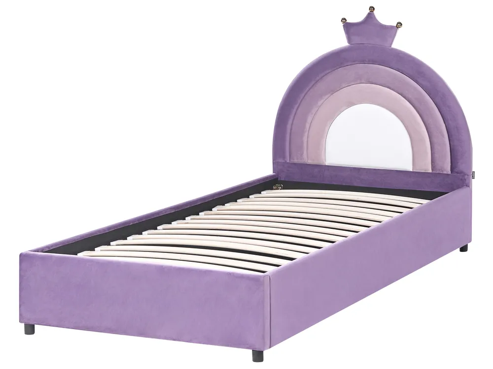 Kids Ottoman Bed GRISETOT Velvet Violet 90 x 200 cm (EU Single)_1053875