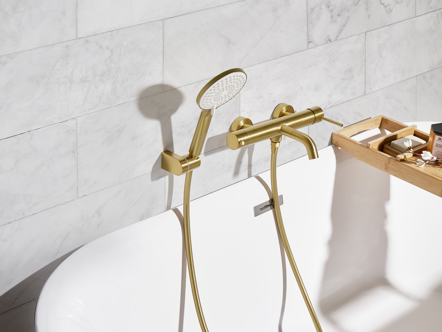 Bateria wannowo-prysznicowa złota MELIQUINA_995985
