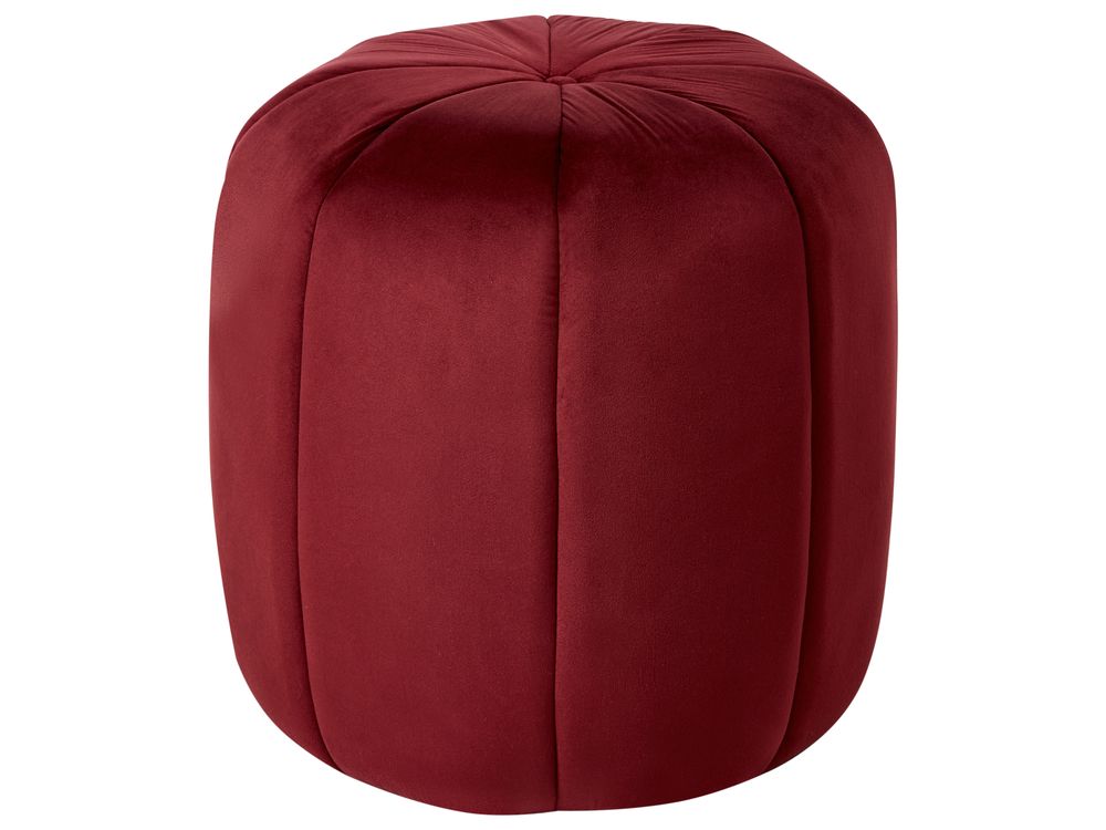 Pouf SELBY Velours Rouge foncé