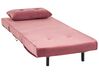 Divano letto 3 posti velluto rosa VESTFOLD_851643