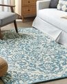 Vlnený koberec 140 x 200 cm biela/modrá AHMETLI_836671