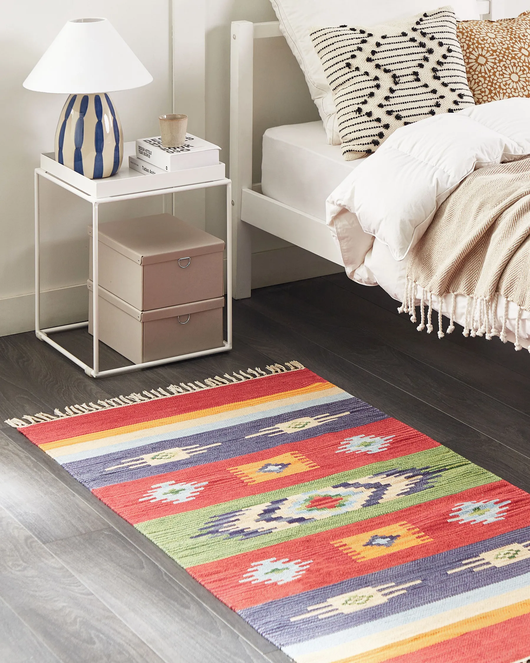Rug KAMARIS Multicolour 80 x 150 cm Kilim Cotton_869938
