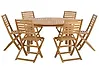 Garden Dining Set 6 Seater TOLVE Acacia Wood Brown