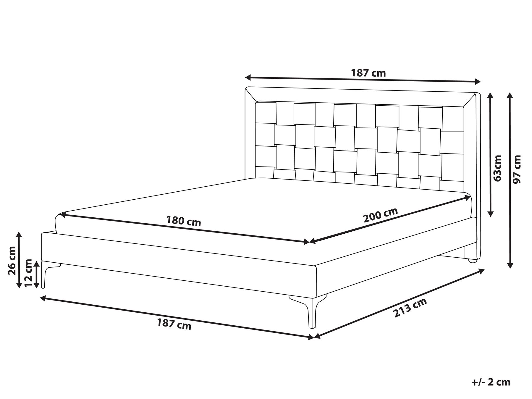 Bed Velvet LIMOUX 180 x 200 cm (EU Super King) Black_867230