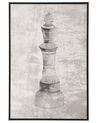 Chess Framed Canvas Wall Art 63 x 93 cm Grey BUDRIO_816191