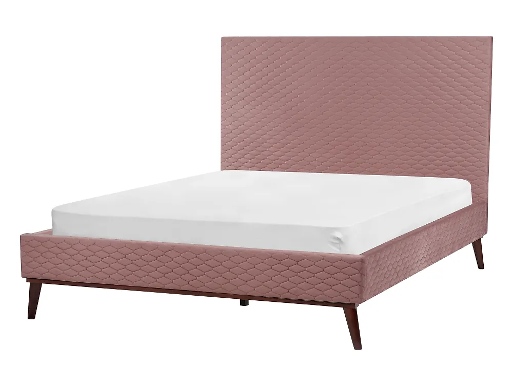 Cama Terciopelo BAYONNE 140 x 200 cm Rosa_1184999