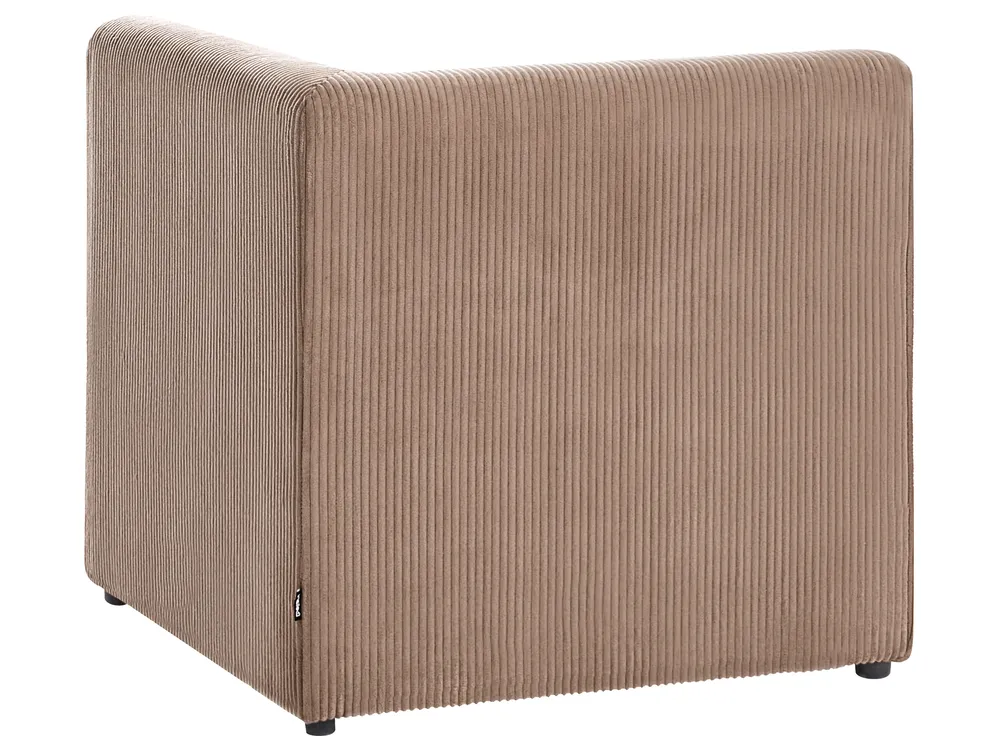 Modular Corner Sofa 4 Seater LEMVIG with Ottoman Corduroy Dark Beige Left Hand_1053360