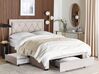 Zamatová posteľ s úložným priestorom 140 x 200 cm béžová LIEVIN_858020