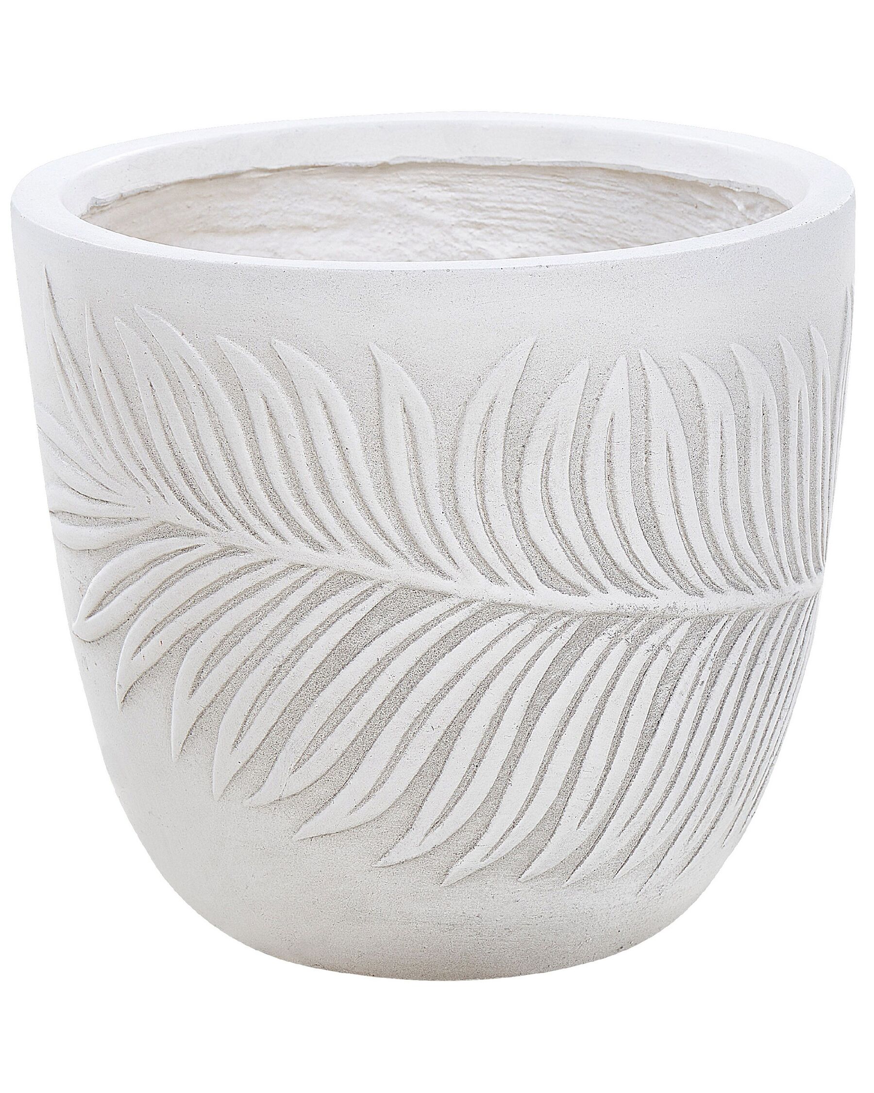 Flower Pot Fibre Clay 28 x 28 x 16 cm Off-White FTERO_871991