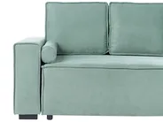 Corner Sofa Bed 3 Seater EDANE with Storage Fabric Light Green Left Hand_1057287