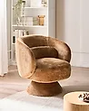 Swivel Armchair LIEKSA Chenille Golden Brown