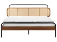 Bett mit Lattenrost Rattan BOUSSICOURT 160 x 200 cm Dunkelbraun_931137