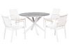 4 Seater Aluminium Garden Dining Set Marble Effect Top White MALETTO/BUSSETO_923189