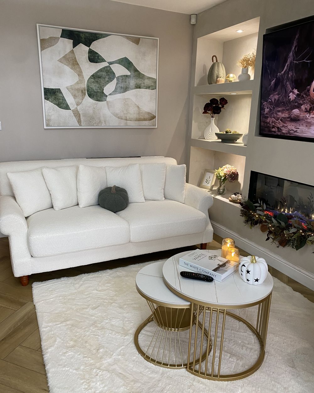 2 Seater Boucle Sofa Off White EIKE Beliani