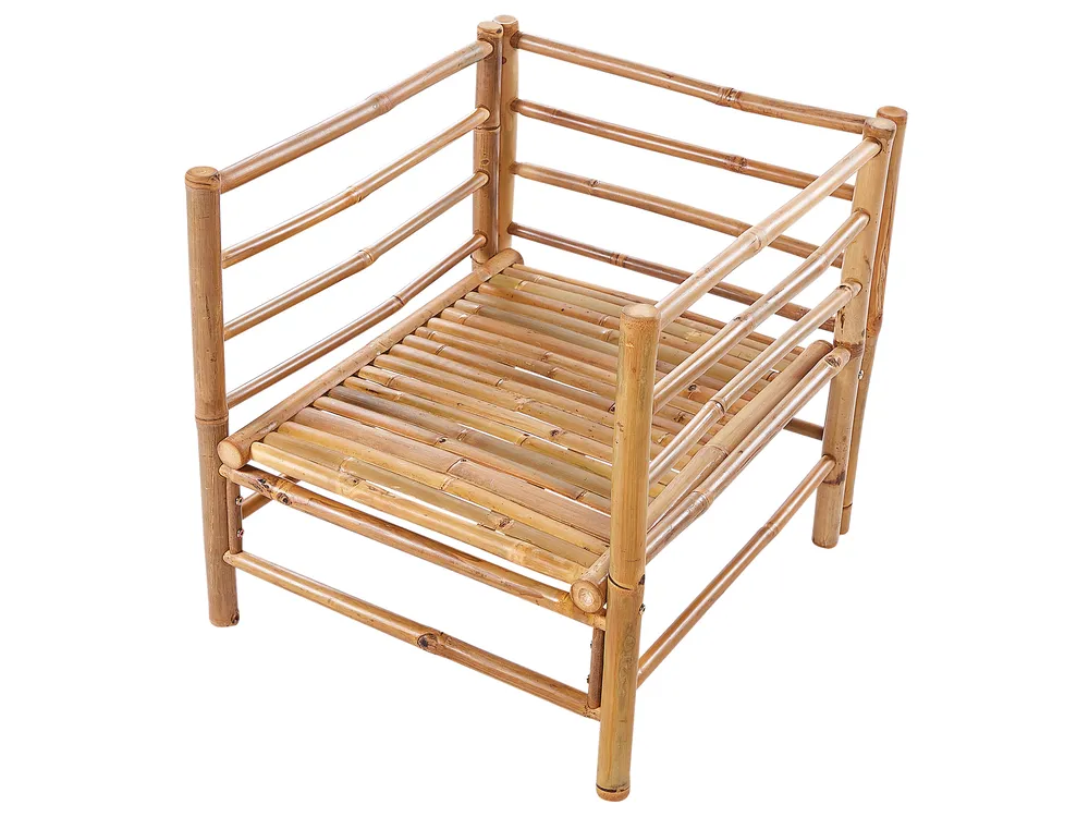 Garden Lounge Set with Table 5 Seater CERRETO Bamboo Off-White_909608