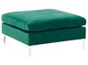 Sofa modułowa 6-osobowa z otomaną welurowa zielona EVJA_789528