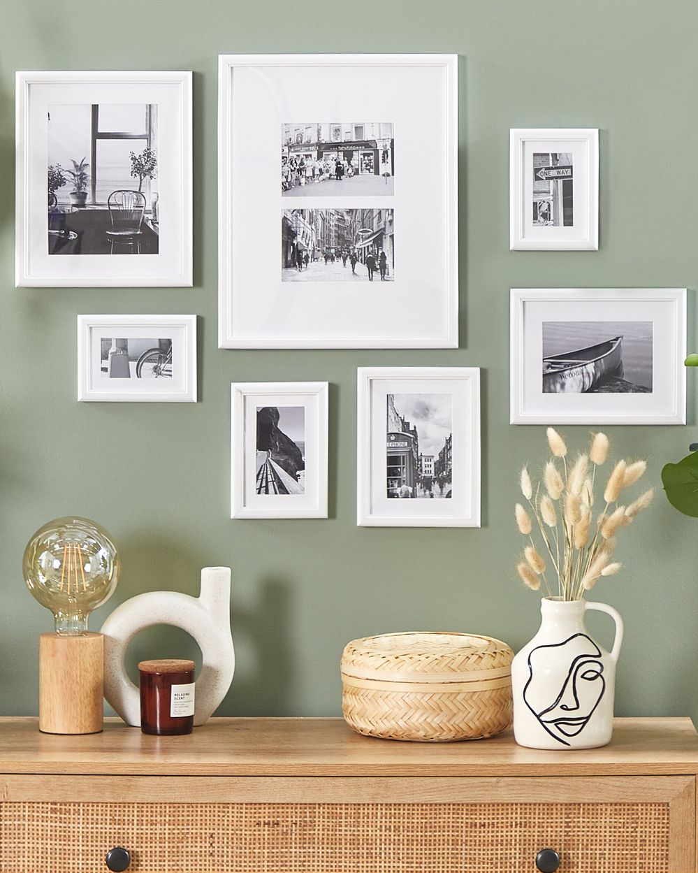 Lot de 7 cadres photo ZINARE Motif urbain Blanc