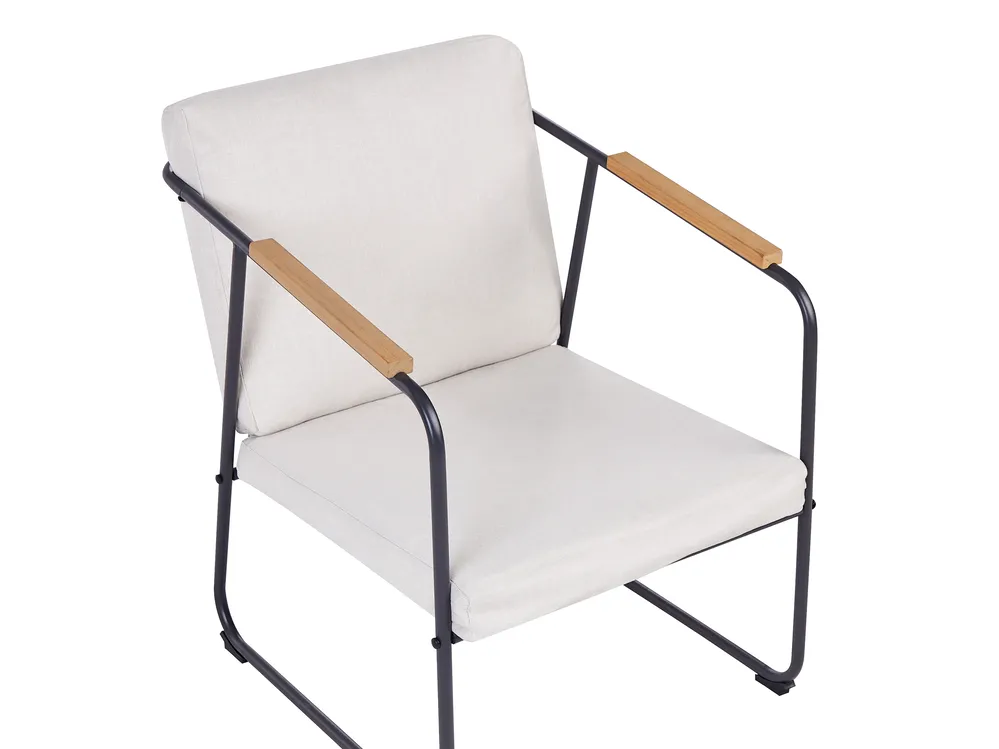 Garden Lounge Set with Table 4 Seater VEZZANA Metal Light Beige_931096