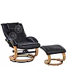 Sillón de masaje MAJESTIC con reposapiés Piel sintética Negro