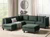 5 Seater Left Hand Modular Fabric Corner Sofa with Ottoman Dark Green UNSTAD_925526